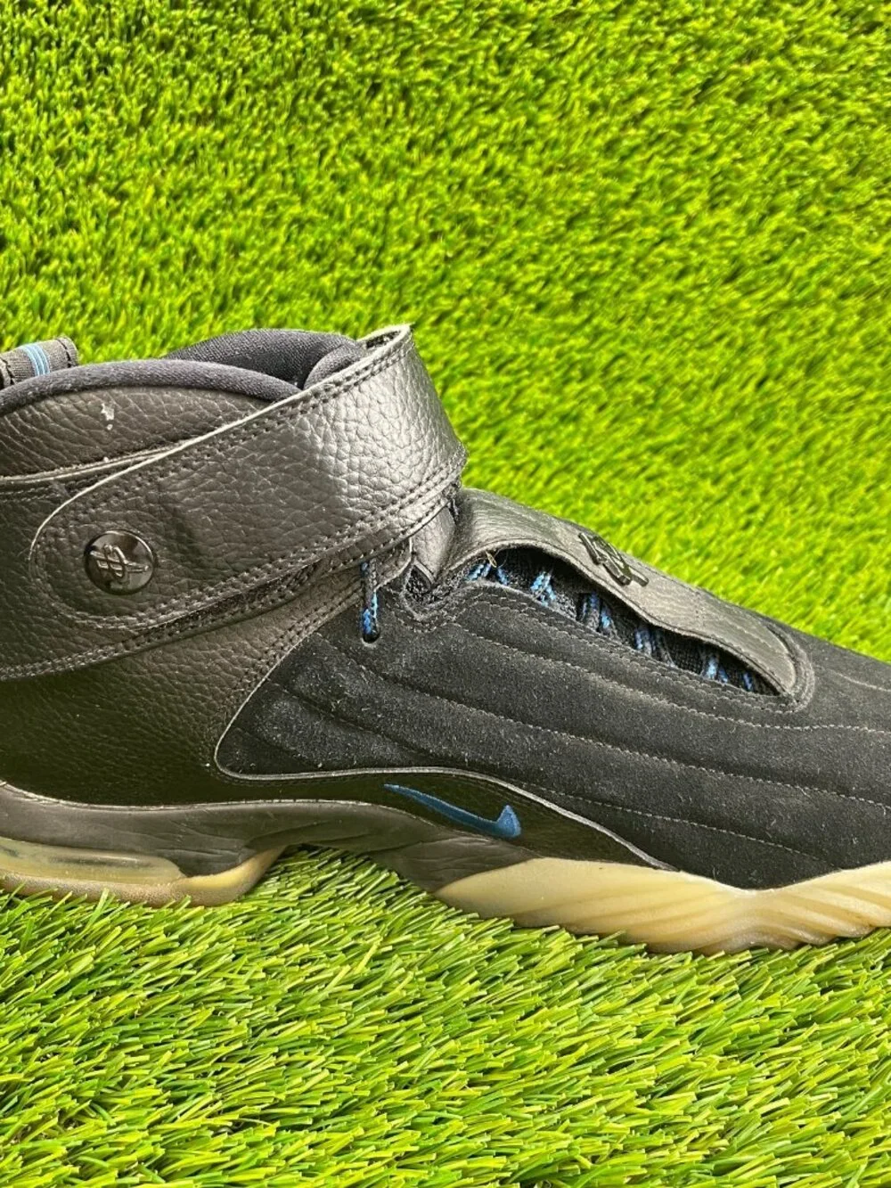 Nike Air Penny 4 Black Atlantic Mens Size 10.5 Athletic Basketball Shoes Sneaker